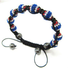 Art und Weise handgemachte BRITISCHE Markierungsfahne Shamballa Armbänder London-olympisches Charme-Armband BR06